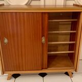 Vintage shoe cabinet with compass feet