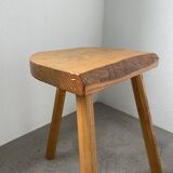 Set of 3 oak tripod stools