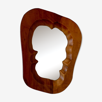 Mirror wood carved free form 1960