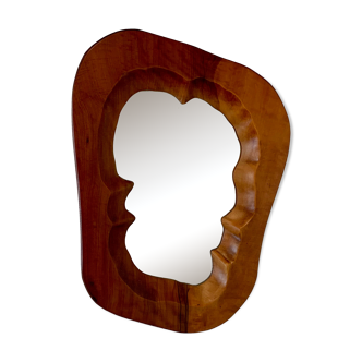 Mirror wood carved free form 1960