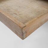 Table à manger rustique en pin français avec plateau en zinc, vers 1850