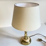 Solid brass lamp and fabric, 60s