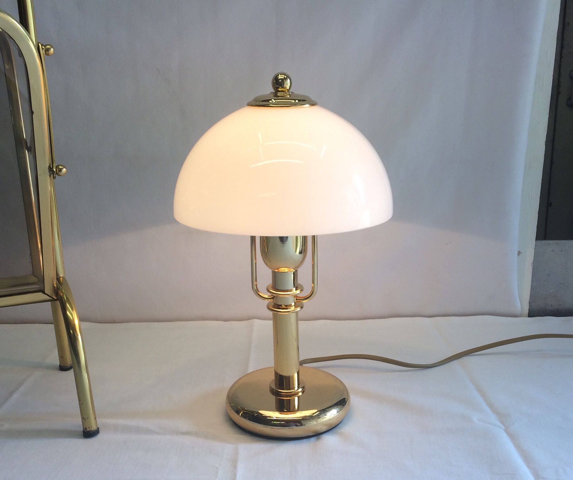 Modernist lamp vintage 70 Murano glass & brass