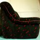 Convertible sofa in black velvet, 80s