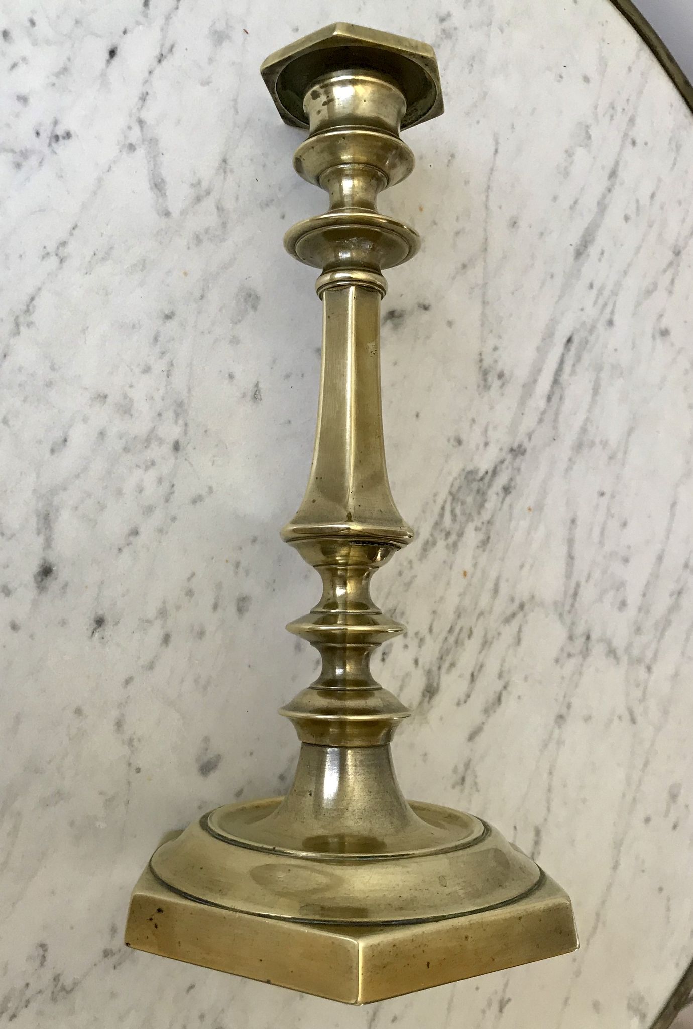 Candle holder / candlestick in golden brass 20s