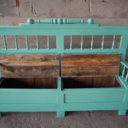 Banc en bois antique, années 1920