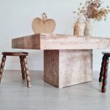 Travertine coffee table
