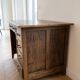 Bureau industriel vintage en bois massif brun