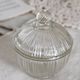 Small vintage candy dish / sugar bowl in ribbed glass