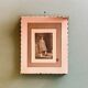 Cadre photo Art Déco en miroir biseauté teinté rose