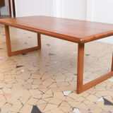 Minimalist solid teak coffee table