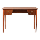 Scandinavian mahogany desk with brass handles