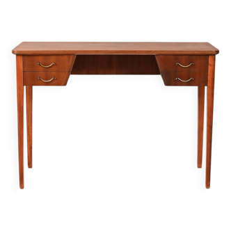 Scandinavian mahogany desk with brass handles