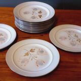 12 stoneware dessert plates from the 70s