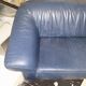 Blue leather sofa