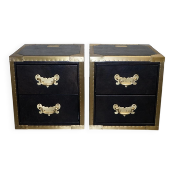 Tables de Chevet Cumberland Collection avec Doublure en Velours Rouge de Timothy Oulton, Set de 2
