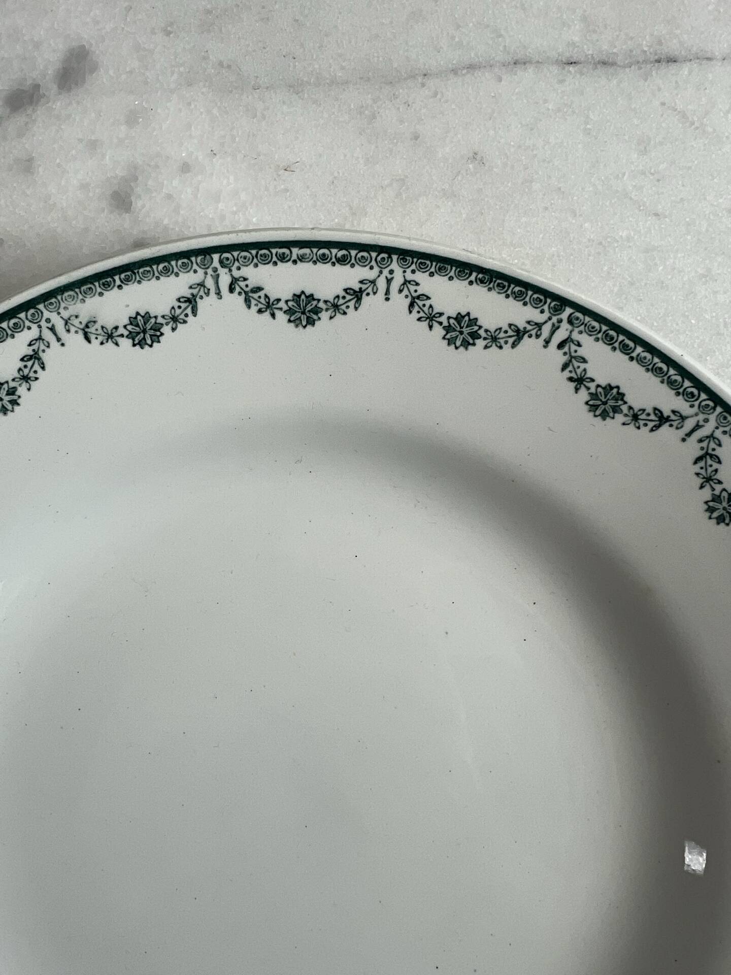 Set of 12 flat plates in Saint Amand earthenware, 22.5cm.