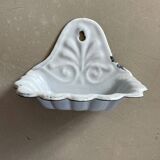Antique enamelled metal wall mounted soap dish