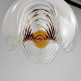 Lampe suspendue en verre de Murano effet brume en forme de vague