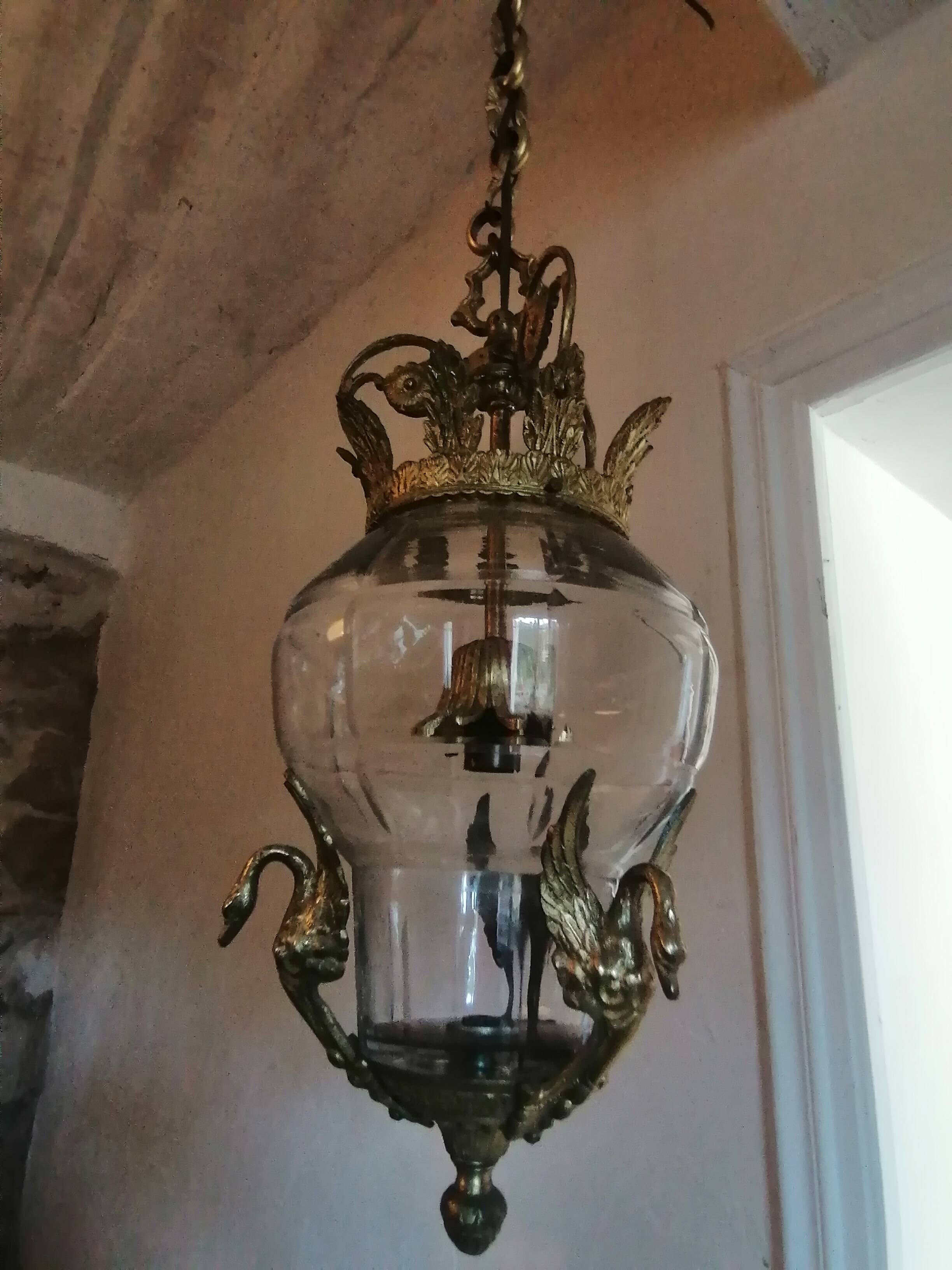 Chandelier, empire style lantern.