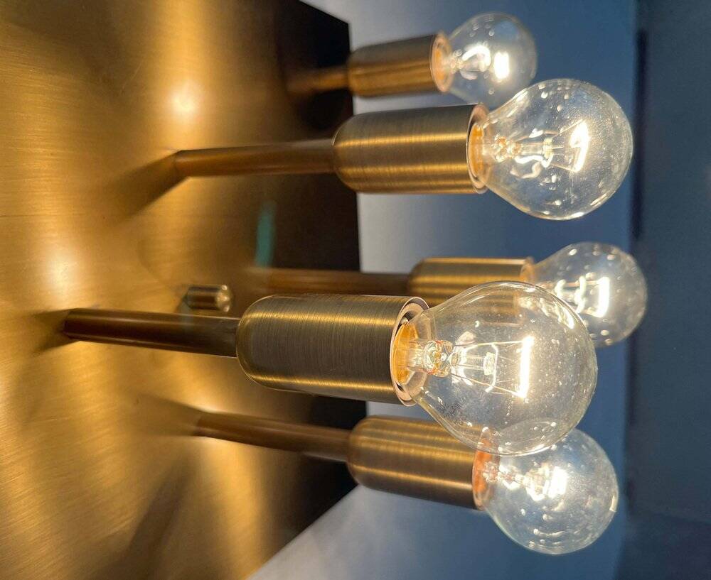 Vintage German Brass Ceiling or Wall Lamp from Sölken, 1970s