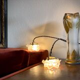 Pair of Art Deco glass rose petals