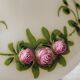 White opaline vase decorated with roses
