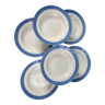 6 assiettes creuses bleues pastel en faïence céranord st amand - modèle languedoc - lot 1