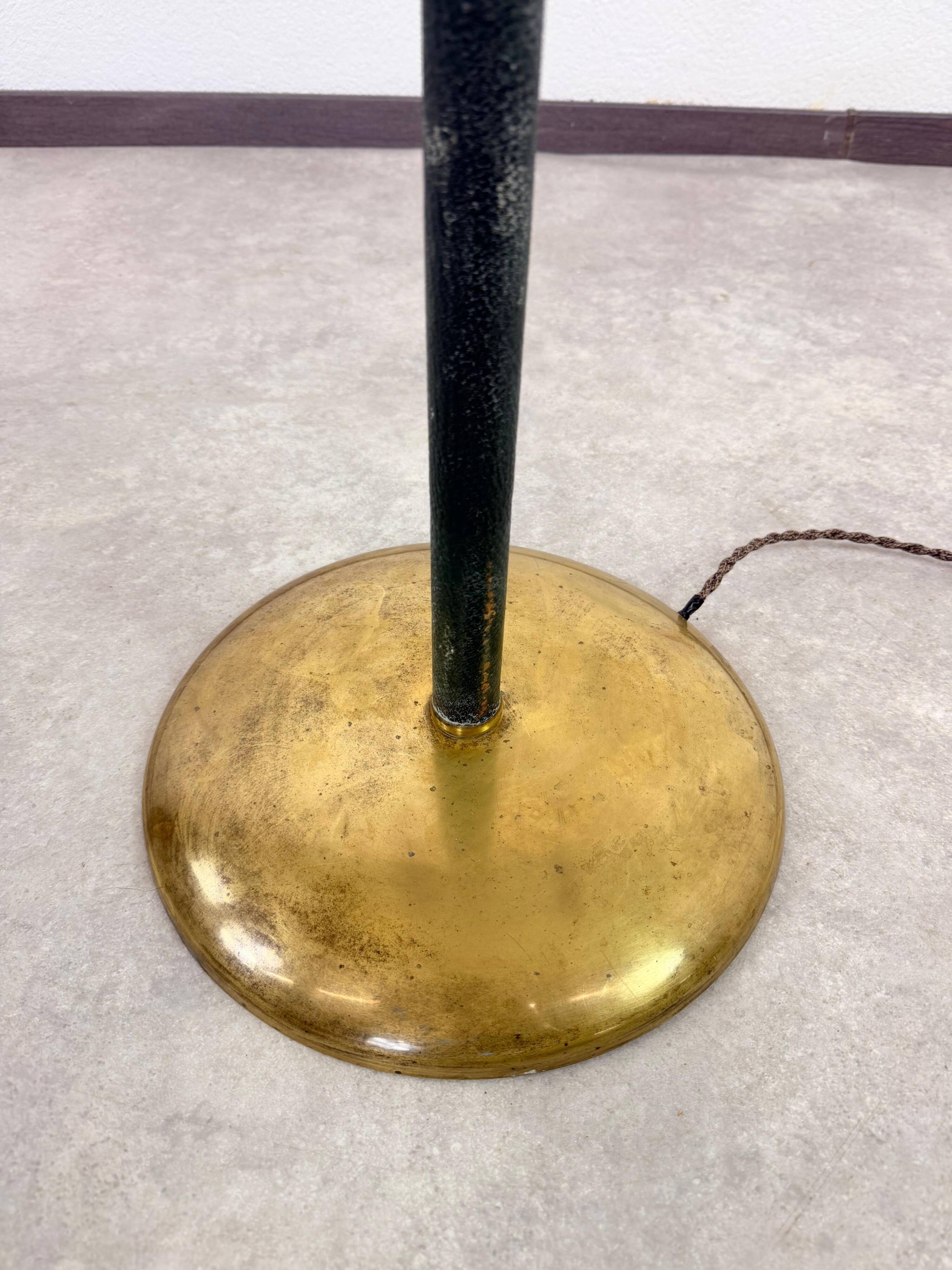 Art Deco brass floor lamp with adjustable height