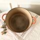 Le Creuset casserole dish in round enameled cast iron 26cm 4 L vintage orange