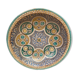 Ancien Plat Service Couscous Faïence Polychrome Maroc XIXÈME #B085
