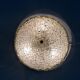 Impressive Mid Century Modern brass and ice glass ceiling lamp