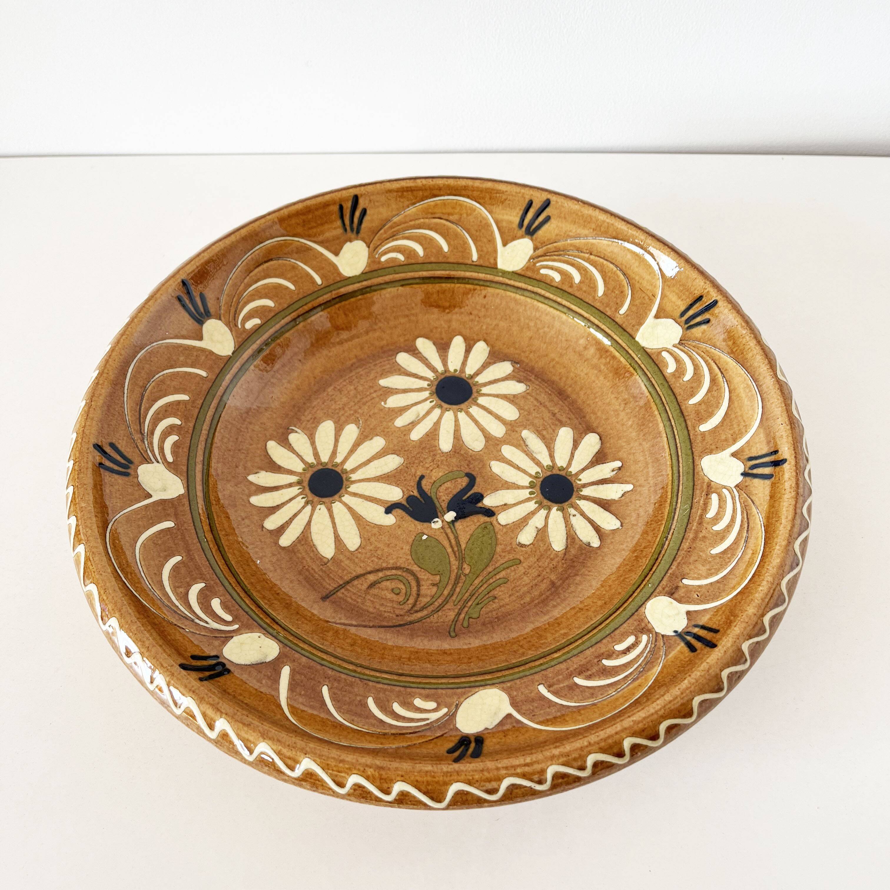 Large terracotta dish Alsace 1960