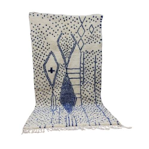 Azilal Berber rug in handmade wool 266 X 133 CM