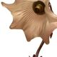 Flower-shaped table lamp in metal and glass