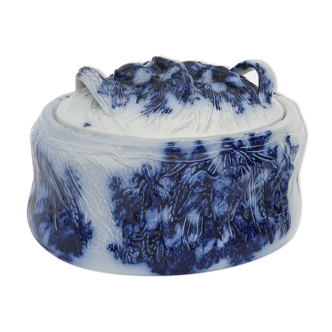 Blue and white ceramic terrine