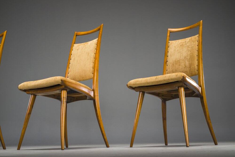 Mid-century modern dining chairs attributed to Ernst Martin Dettinger for Lucas Schnaidt, 1950s, set of 4