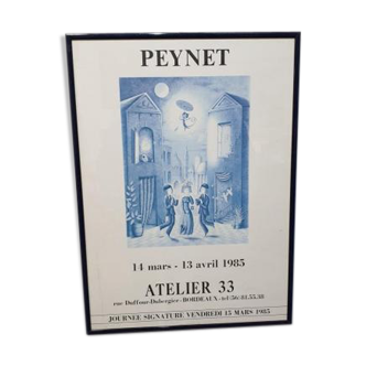 Autograph poster signed Les Amoureux de Peynet Atelier 33