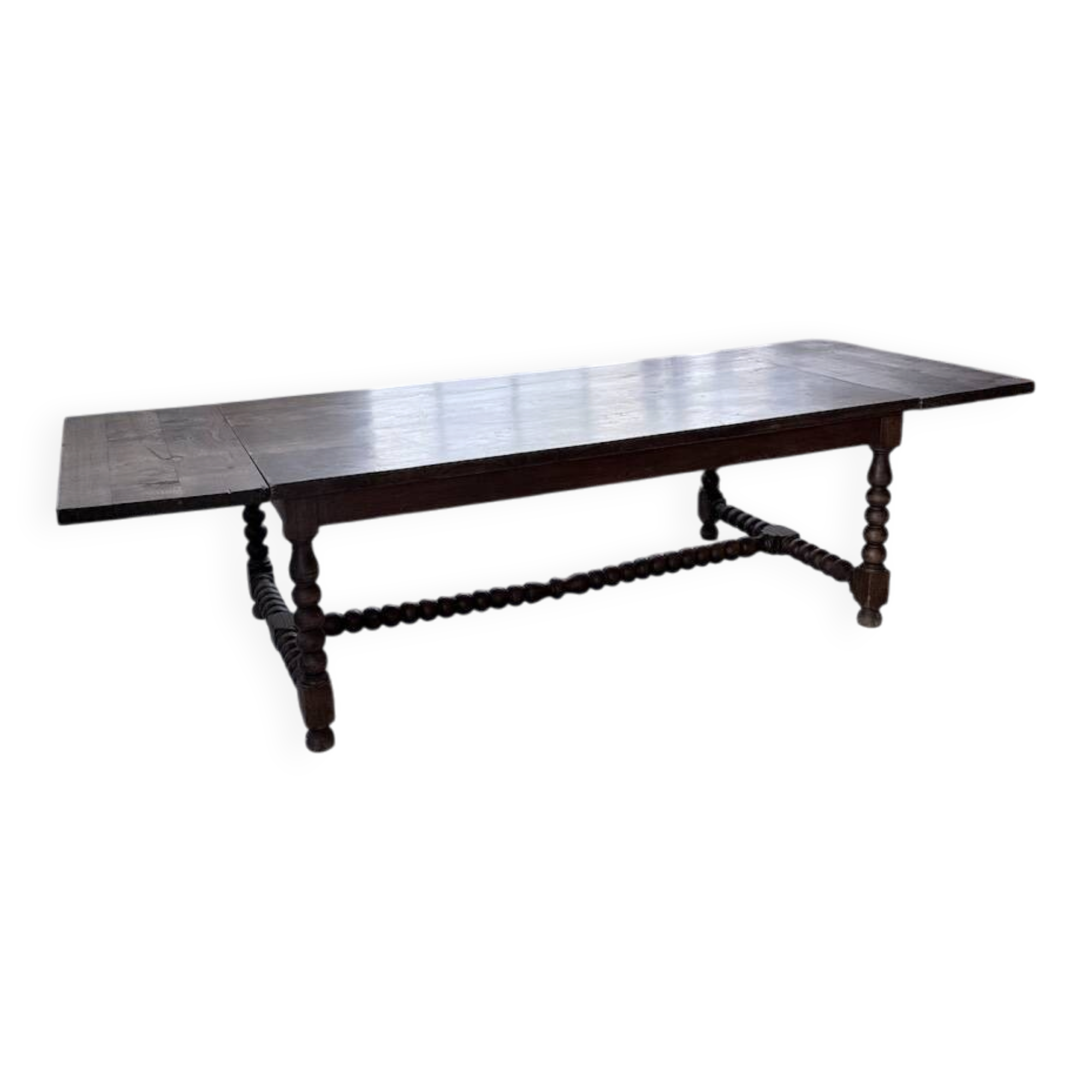 Solid oak table 1900 drapery style XL 280cm with extensions