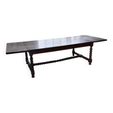 Table chêne massif 1900 style drapière XL 280cm avec allonges