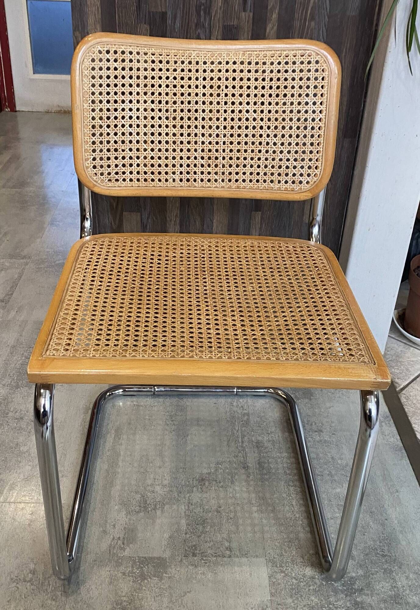 Chair without armrests Cesca B32 Marcel Breuer vintage 1980