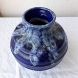 Vase bleu en grès