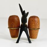Set of salt and pepper shakers donkey Walter Bosse, Herta Baller, Austria, 1950s