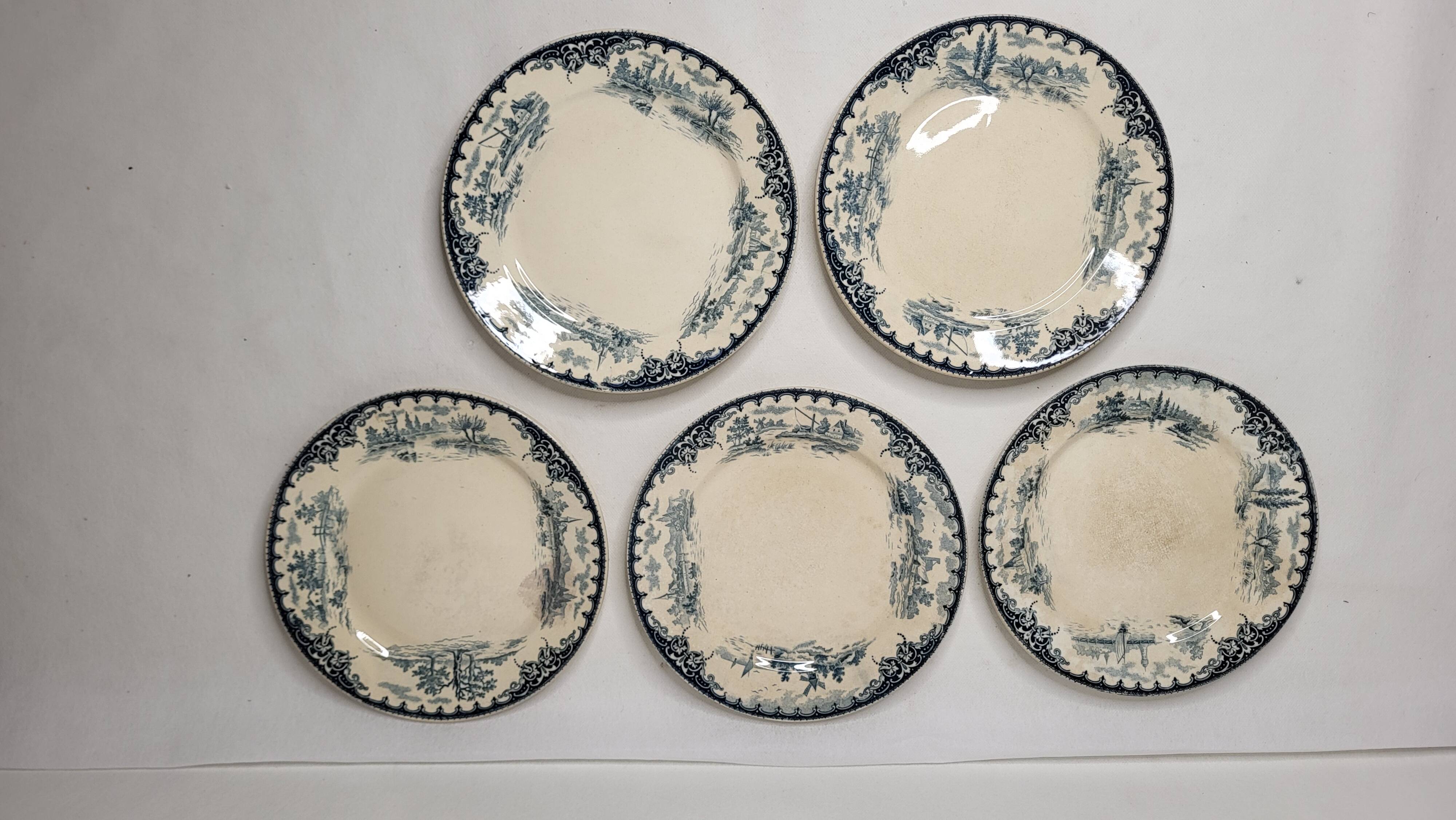 5 flat plates Terre de fer