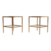 Brass side tables attrib Maison Baguès 1970s France