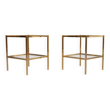 Brass side tables attrib Maison Baguès 1970s France