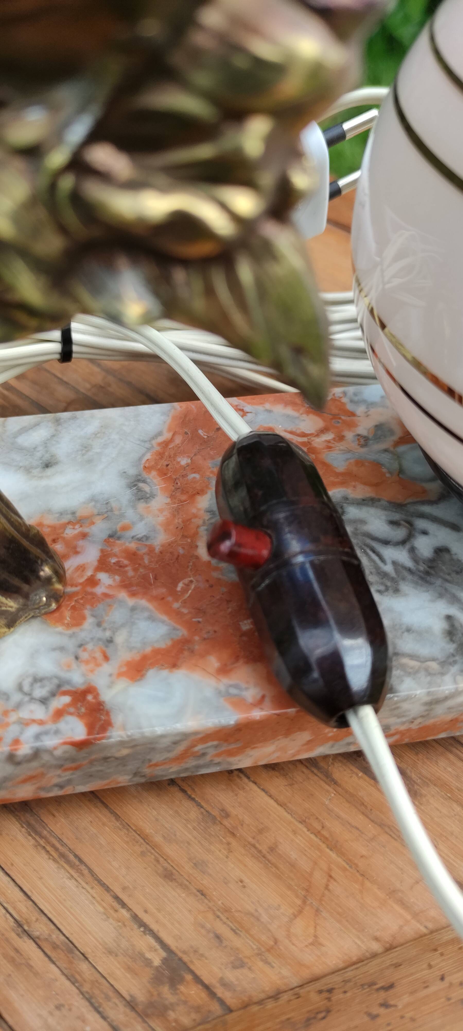 Globe and marble art deco lamp