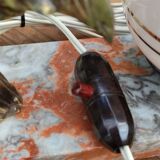 Globe and marble art deco lamp