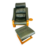 Fauteuil et repose pieds Kroken par Nelo Möbel Suède.