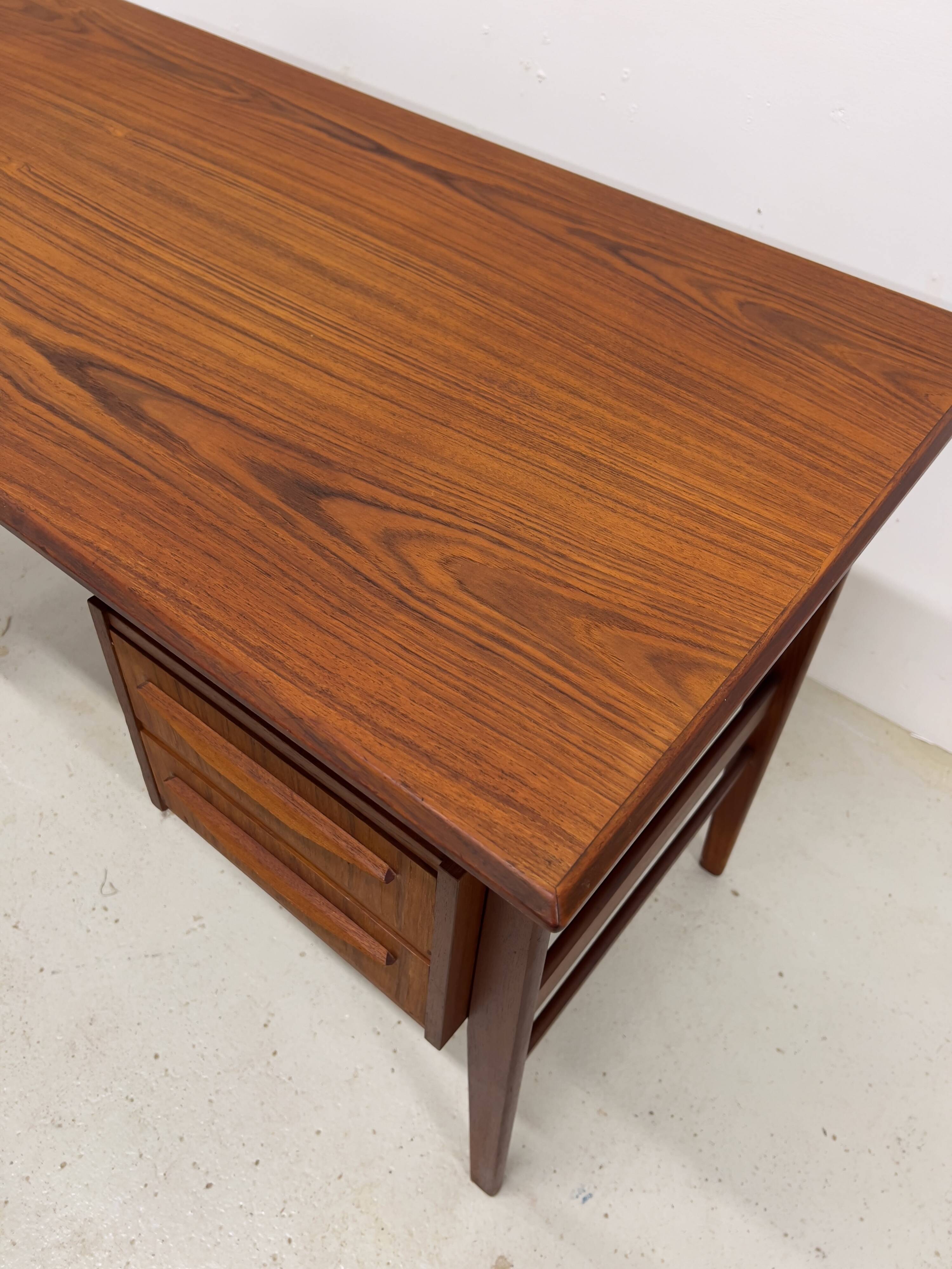 Gunnar Nielsen Teak Desk for Tibergaard, 1960s.